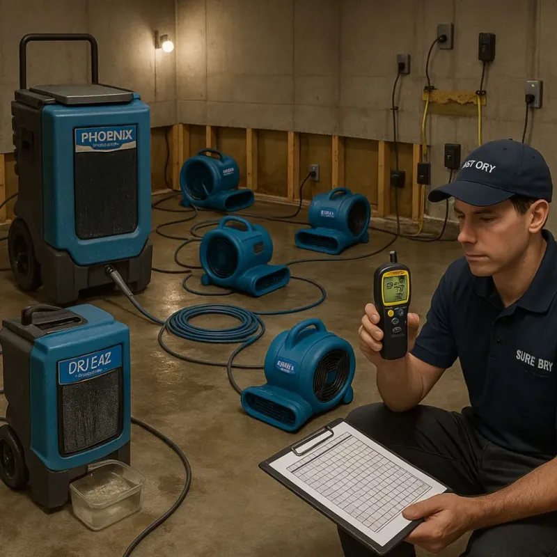 Structural Drying and Dehumidification process in Babylon, NY